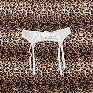 pearl white lace garter belt